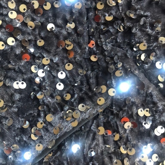 Vintage One Shoulder Glamorous Long Sleeve Sequins Grey Body con Mini Dress NWOT - Picture 12 of 16